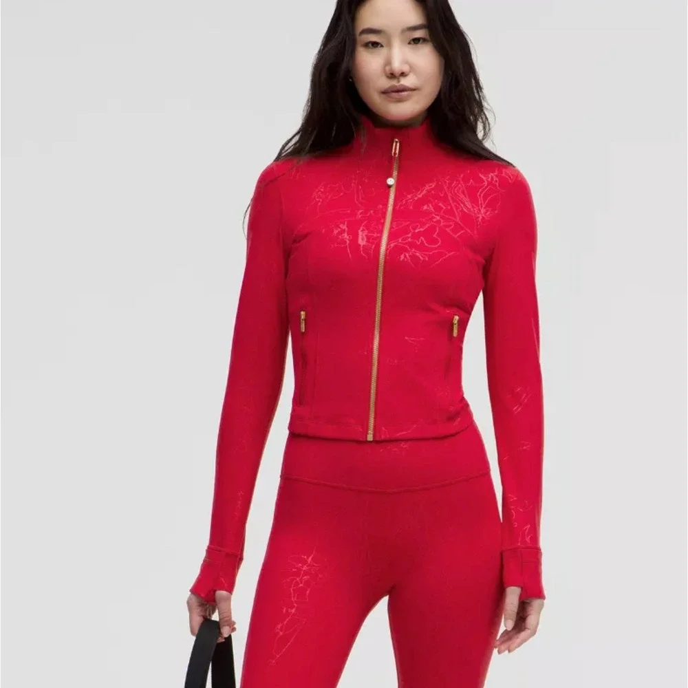 Lululemon Lunar New Year Define Cropped Jacket 8 Nulu Red Gold Design